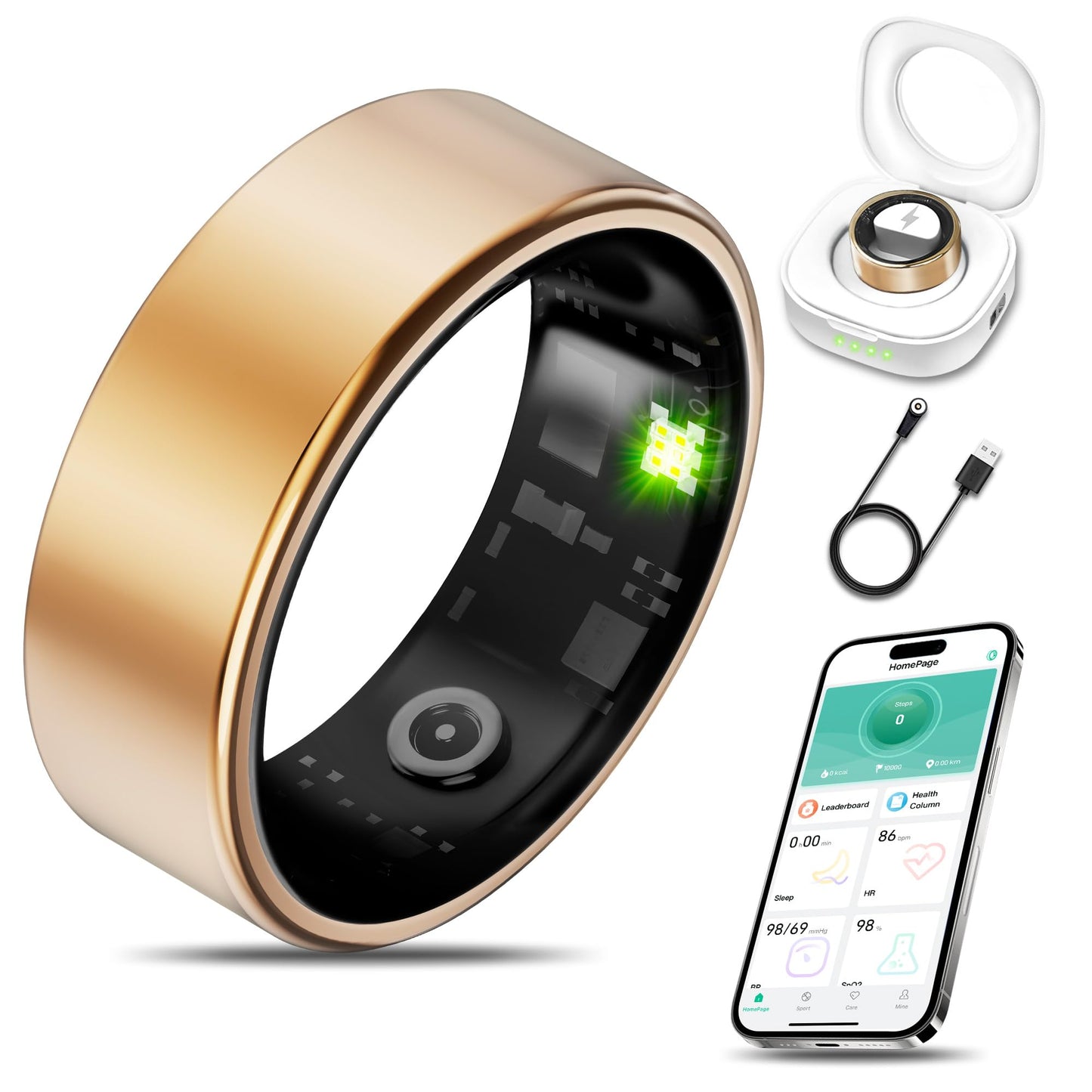 Wrongduck Health Tracker Ring WD-02 Smart Health Ring for Women Men