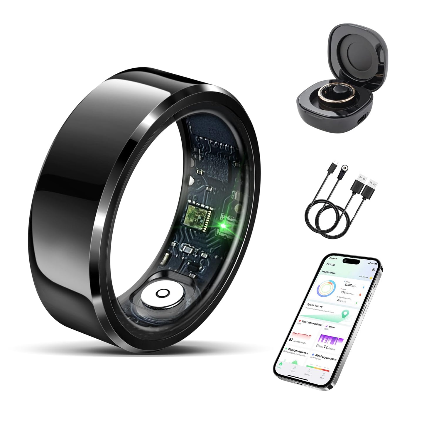Wrongduck Health Tracker Ring WD-03 Smart Health Ring for Women Men