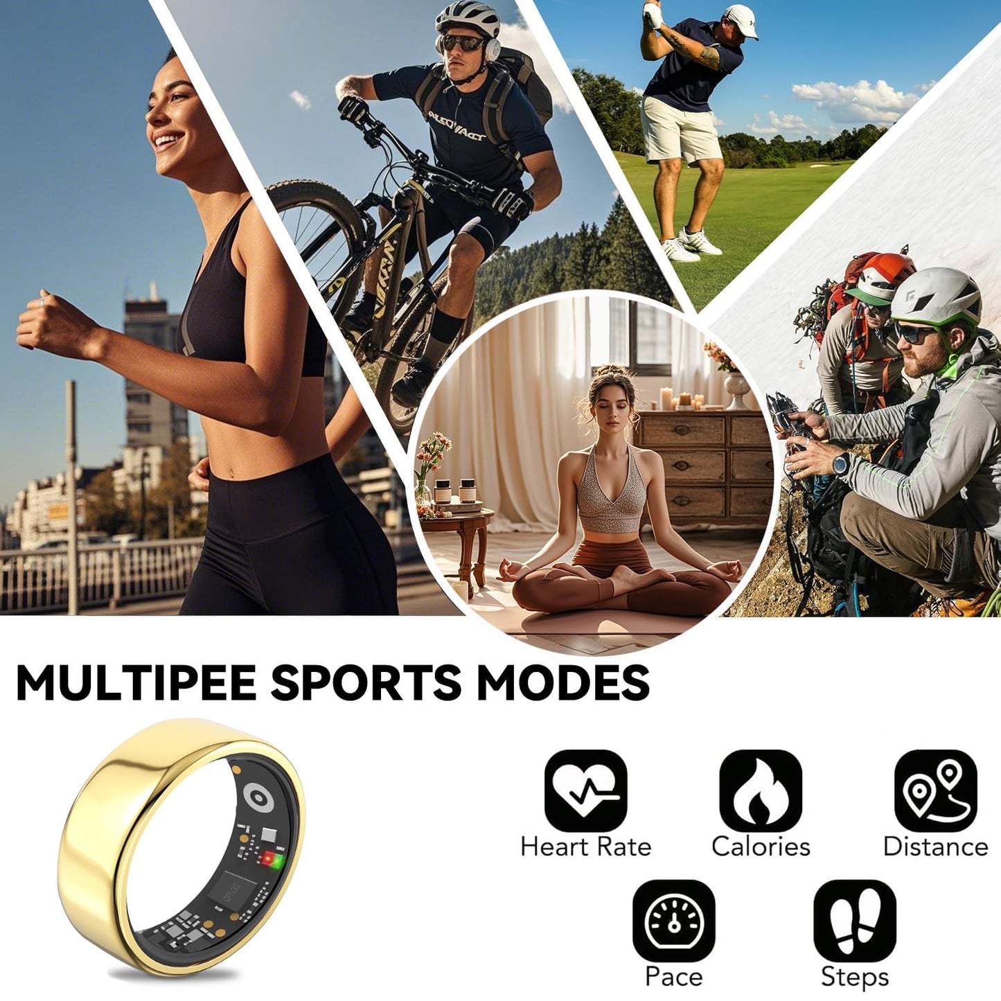 Wrongduck Health Tracker Ring WD-09 Smart Health Ring for Women Men