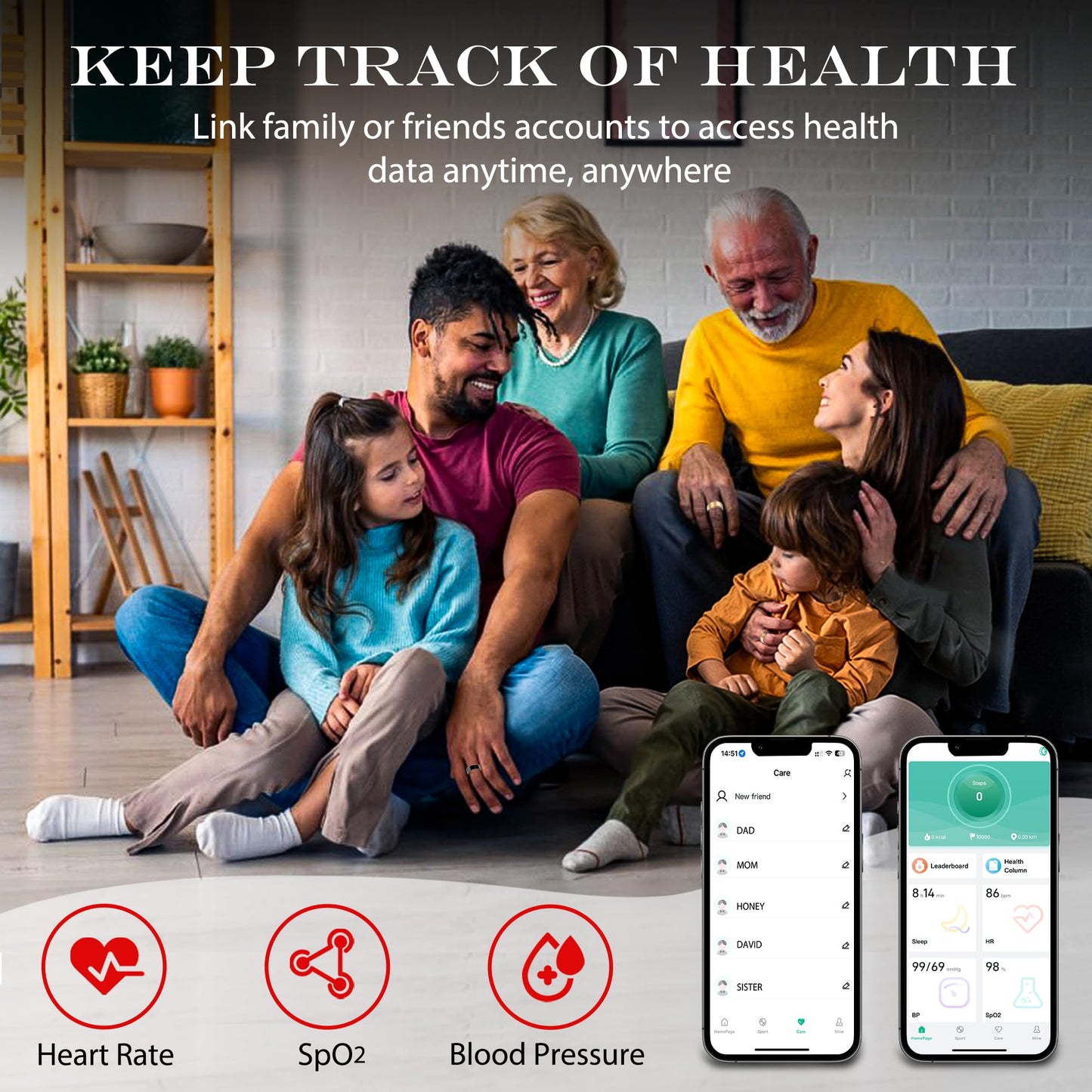 Wrongduck Health Tracker Ring WD-02 Smart Health Ring for Women Men