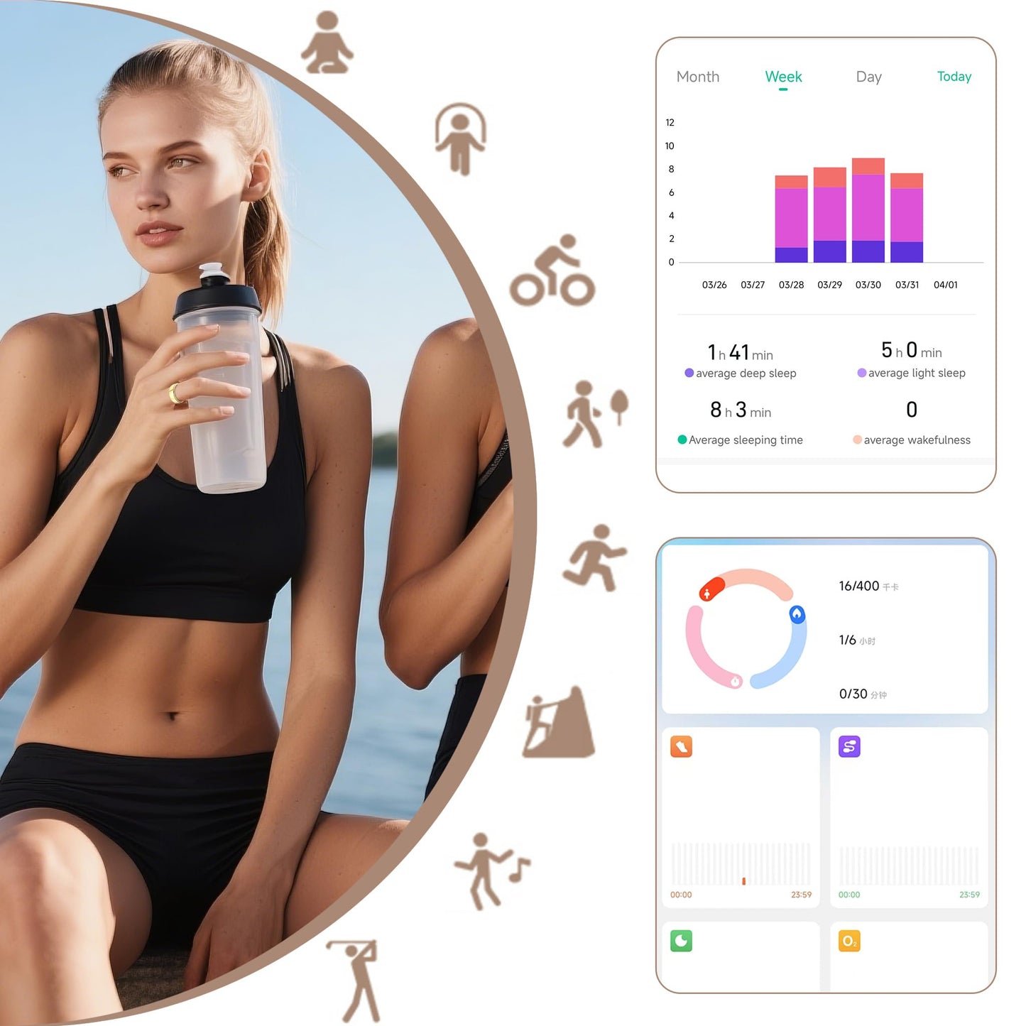 Wrongduck Health Tracker Ring WD-09 Smart Health Ring for Women Men