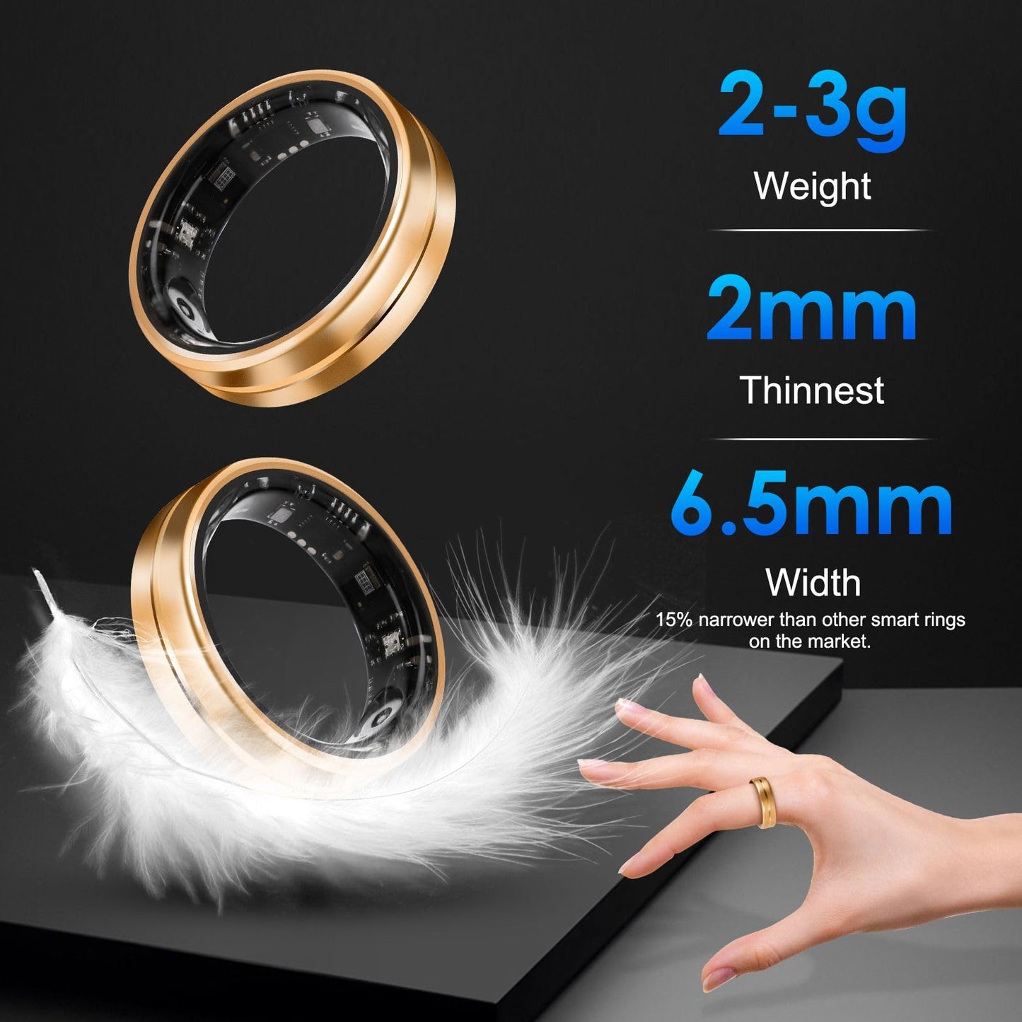 Wrongduck Health Tracker Ring WD-06 Smart Health Ring for Women Men