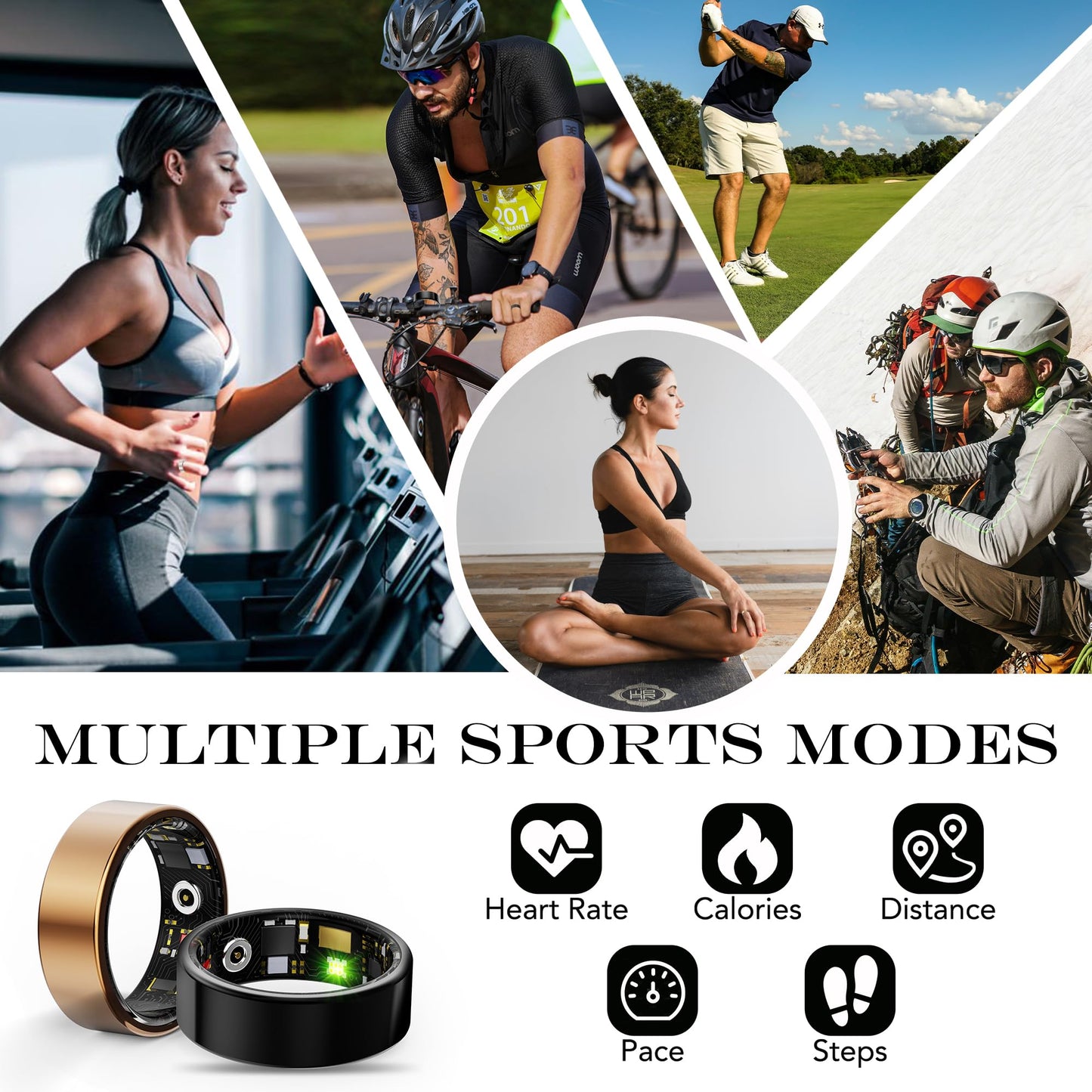 Wrongduck Health Tracker Ring WD-02 Smart Health Ring for Women Men