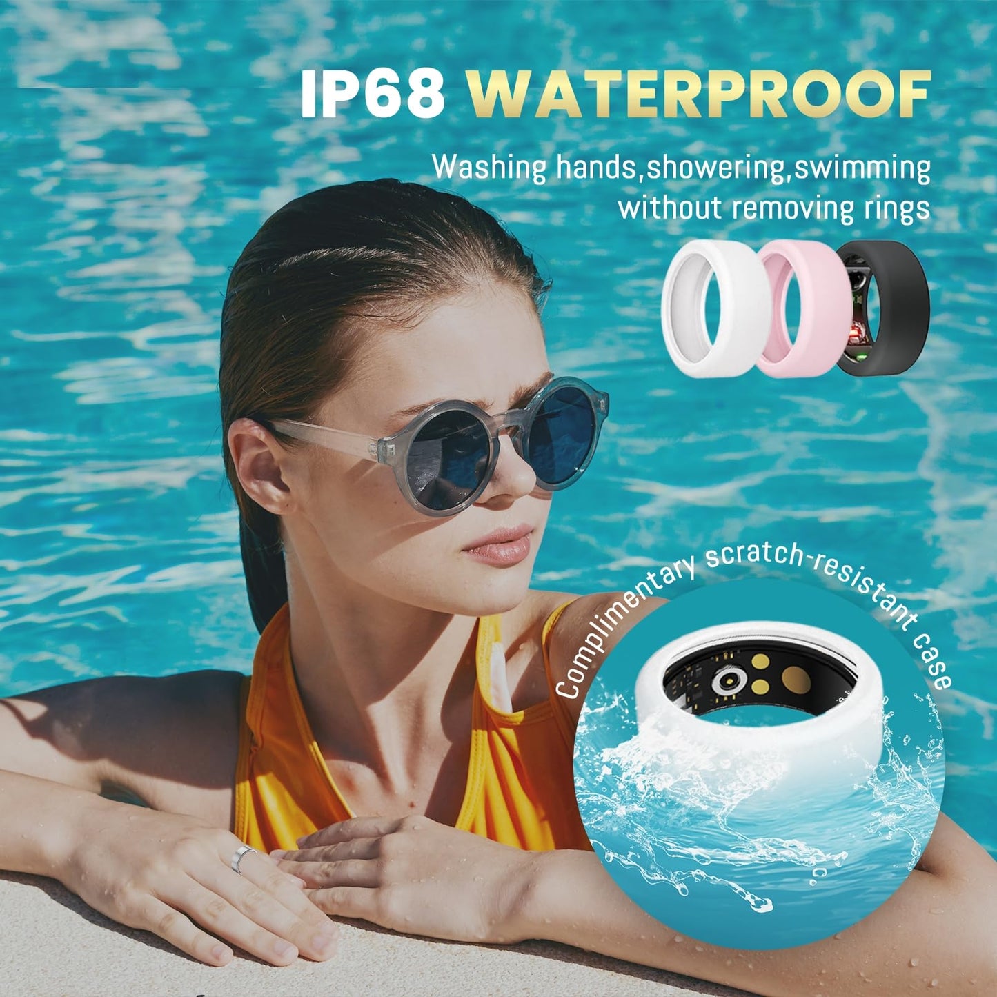 Wrongduck Health Tracker Ring WD-07 Smart Health Ring for Women Men