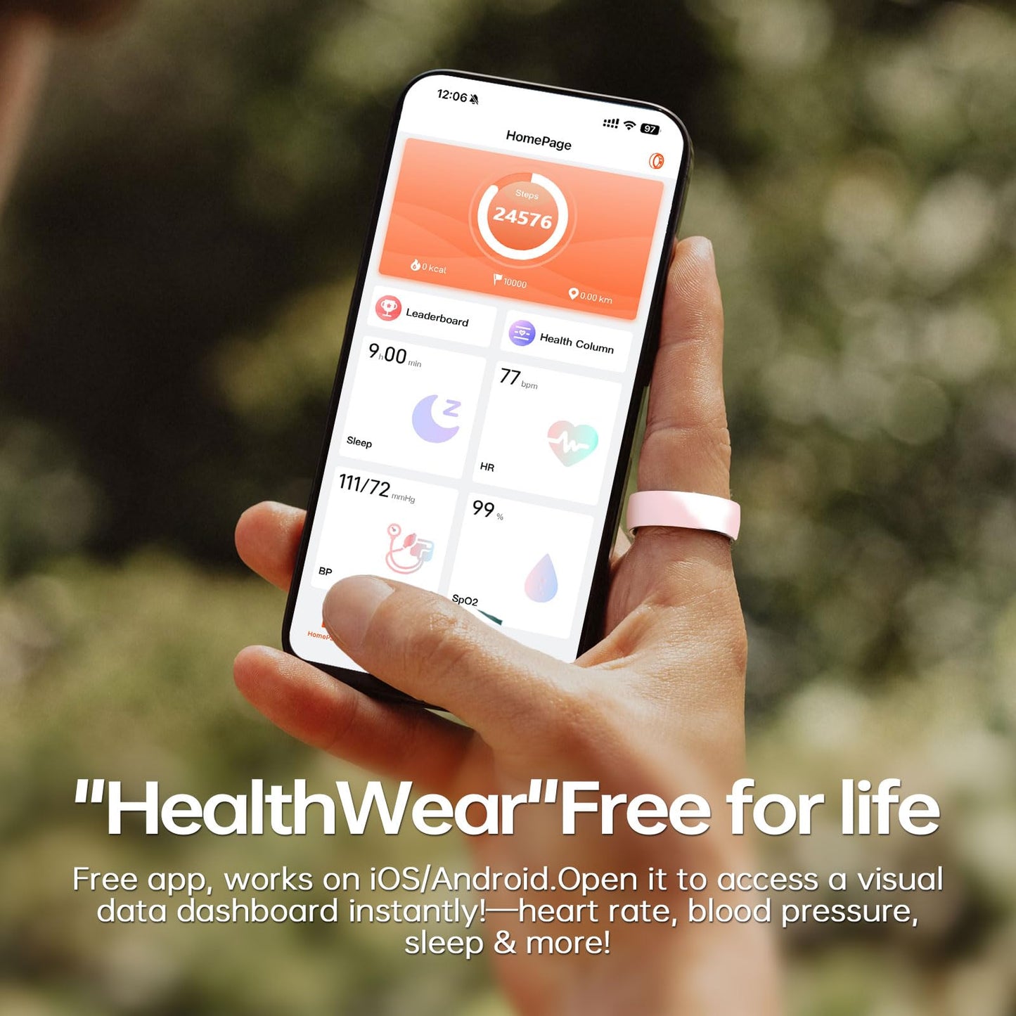Wrongduck Ceramics Health Tracker Ring WD-C01 Smart Health Ring for Women Men