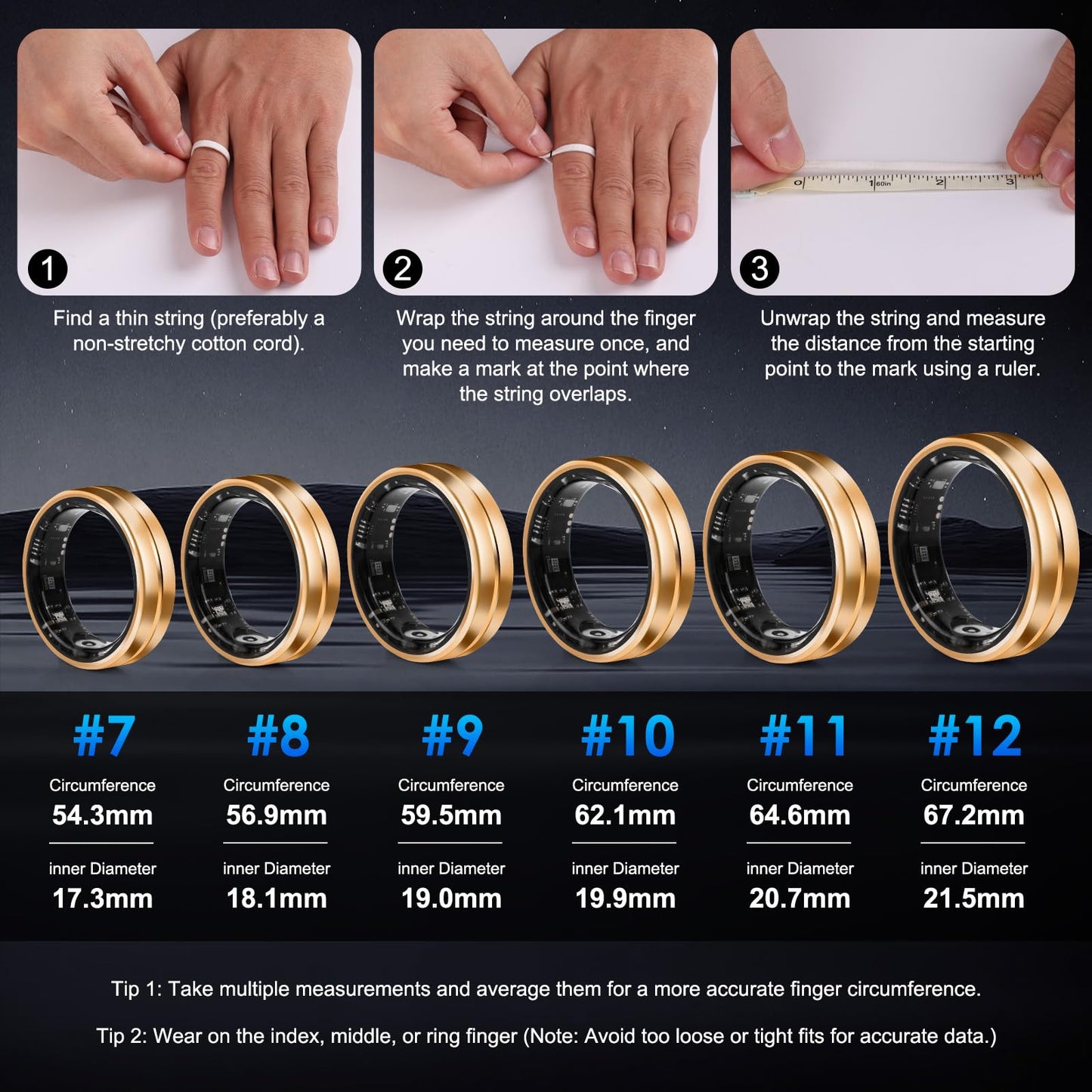 Wrongduck Health Tracker Ring WD-06 Smart Health Ring for Women Men